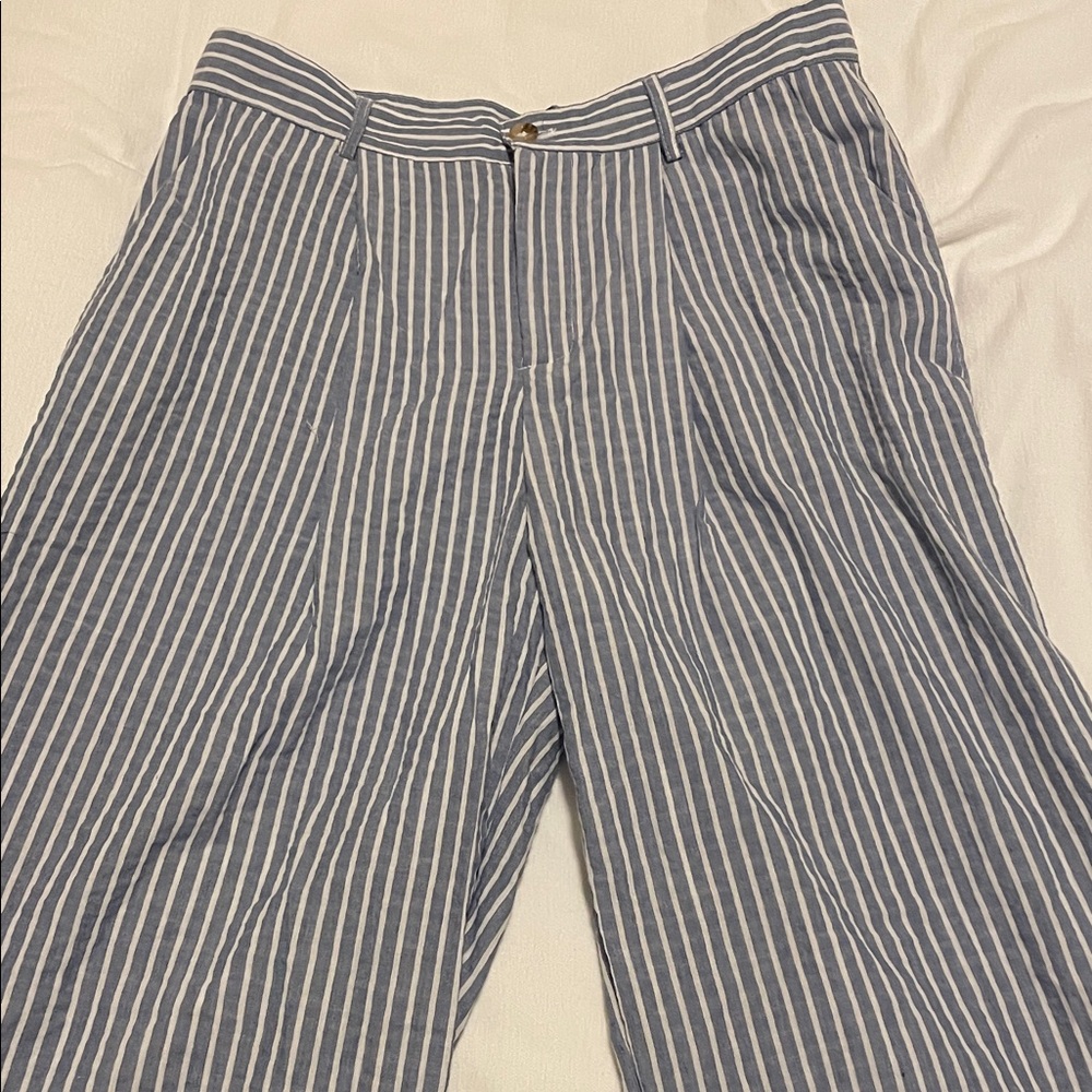 Lulu's Navy and White Striped Men's Dress Pants